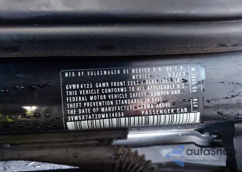 2013 Volkswagen Beetle 2.5L из США, поврежденный, VIN 3VW5X7AT2DM814556